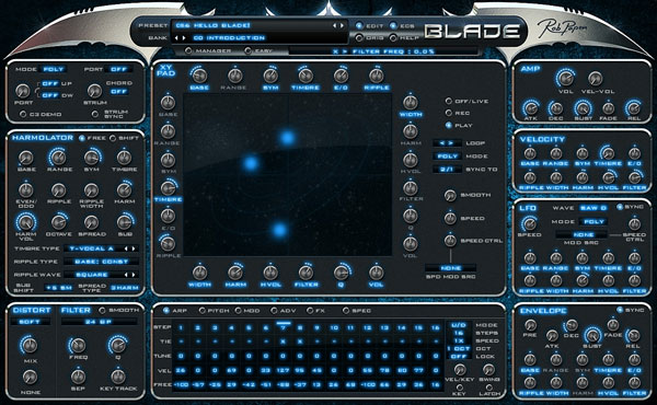 Основной экран синтезатора Blade